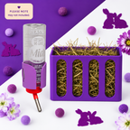 Guinea Pig & Rabbit Water Bottle Holder & Hay Rack – Electric Purple | Cage & Wall Mounted | Made in Britain