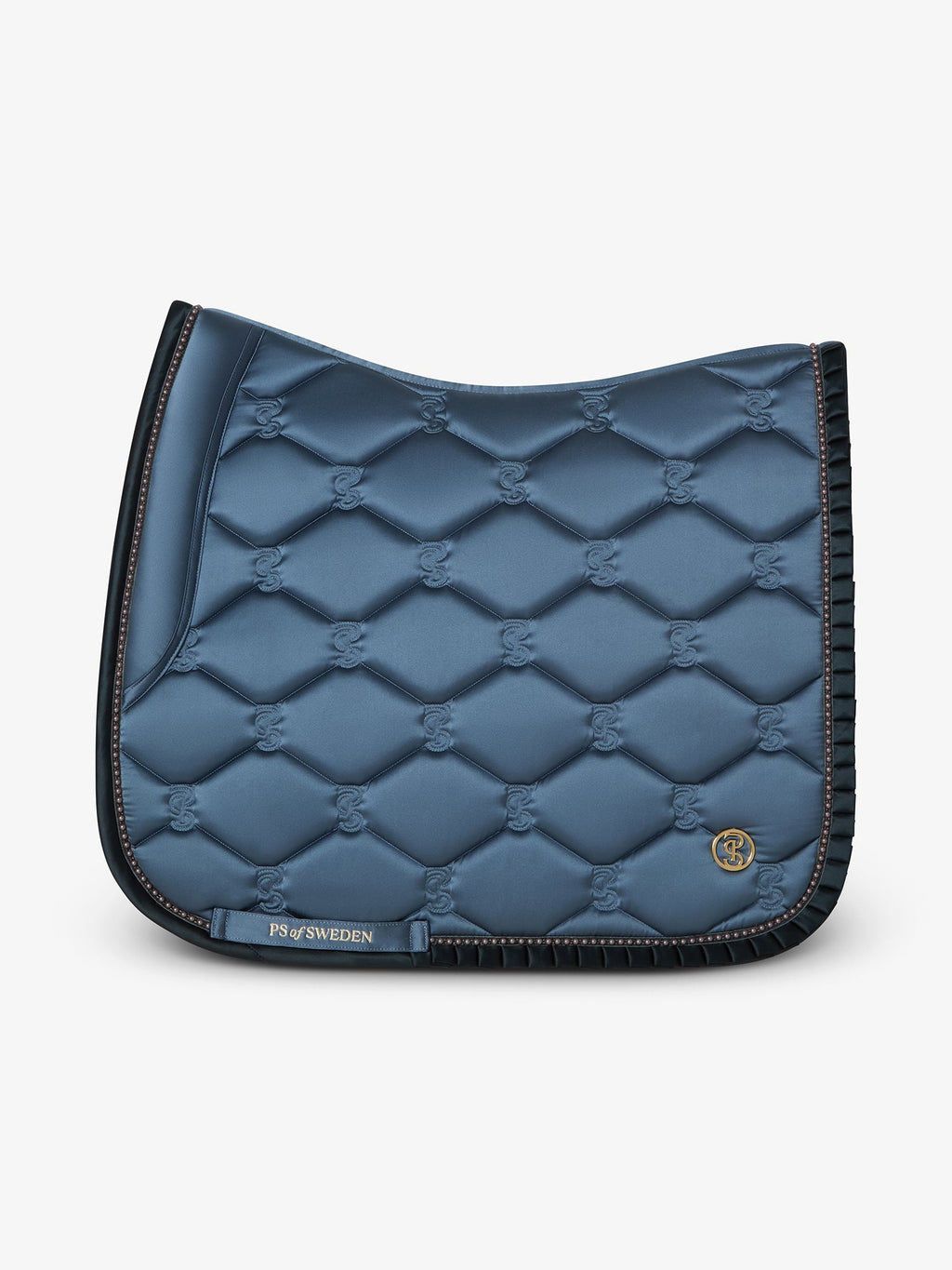 Saddle Pad Dressage Ruffle Pearl - Shadow Blue
