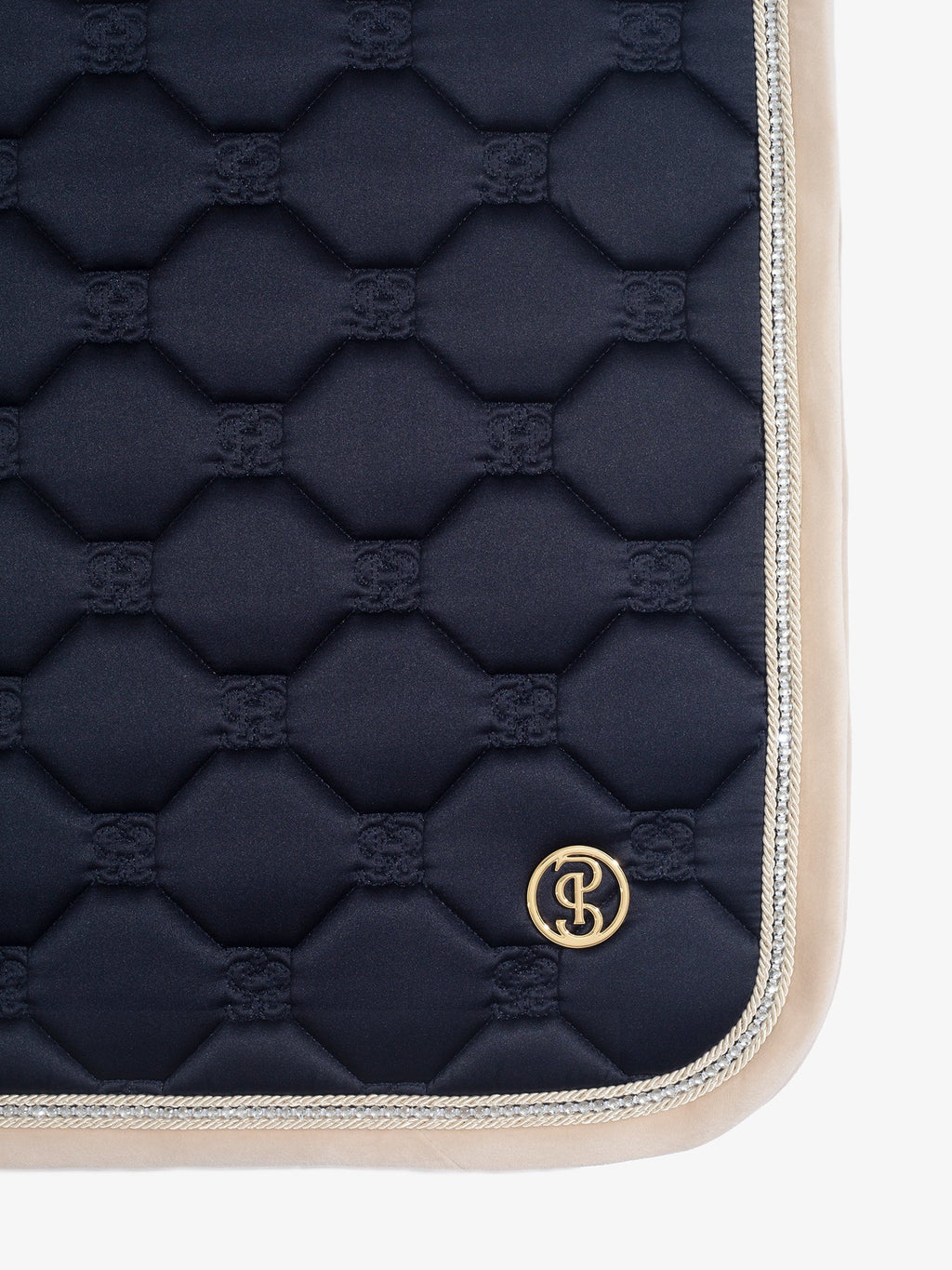 Vintage Monogram Dressage Saddle Pad - Navy