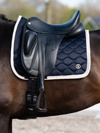 Vintage Monogram Dressage Saddle Pad - Navy