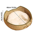 Cat Bed Cat Scratch Board Rattan Woven Pet Bed for Cat Comfortable Pet Furniture