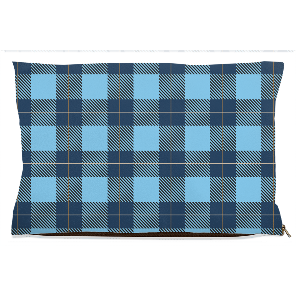 Plaid Blue Dog Bed-1