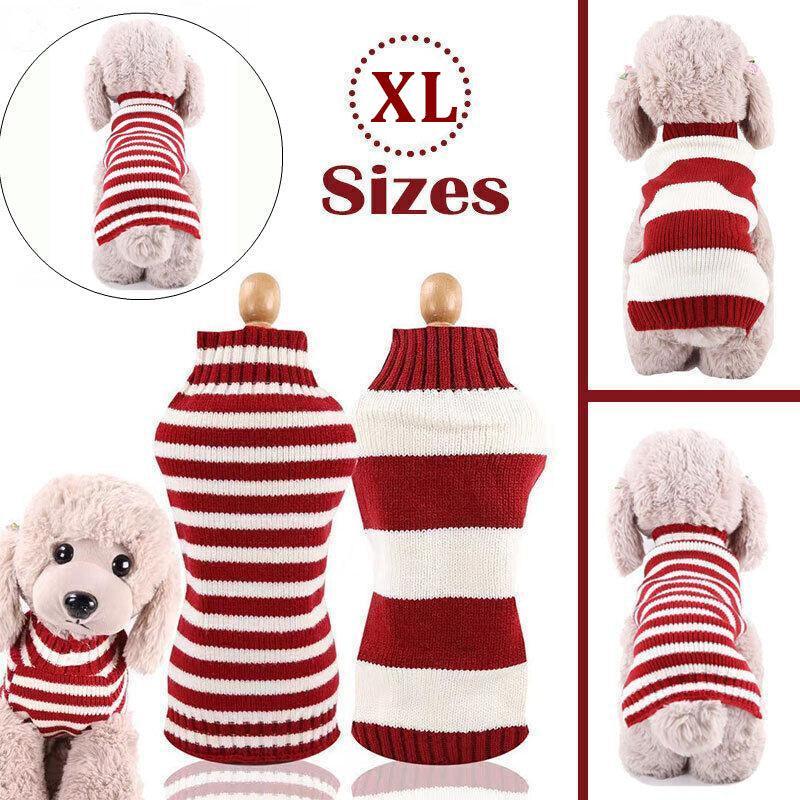 XL Jumper Sweater Clothes Cat Knitted Coat Puppy Pet Small Dog Winter Knitwear