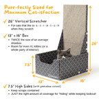 26" L Shaped Cat Scratcher Box and Cat Bed with Double-Sided Cardboard Cat Scratch Pad