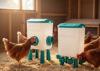 Automatic Chicken Feeder Waterer Set with 8KG Food & 7L Water - Blue
