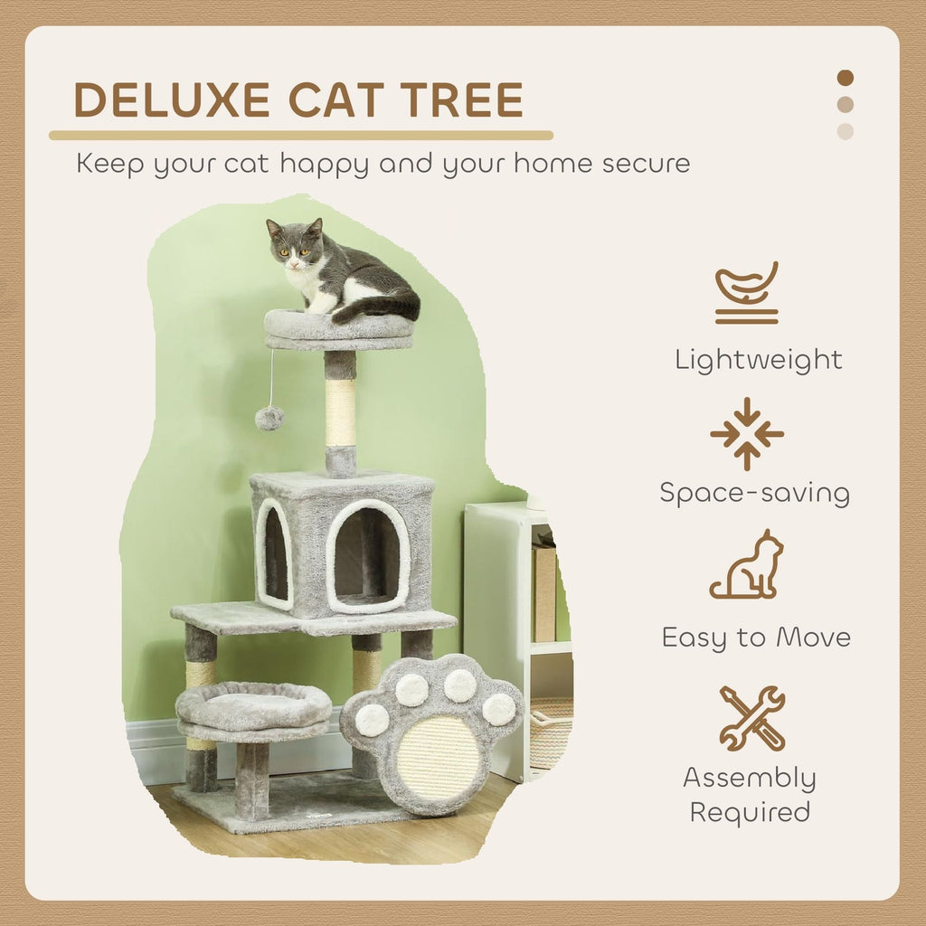 Large Cat Tree Tower with Plush Perch for Indoor Cats