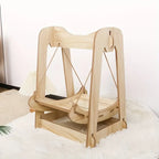 Wooden Rocking Bed Cat Furniture - Double Layer Cat Hammock