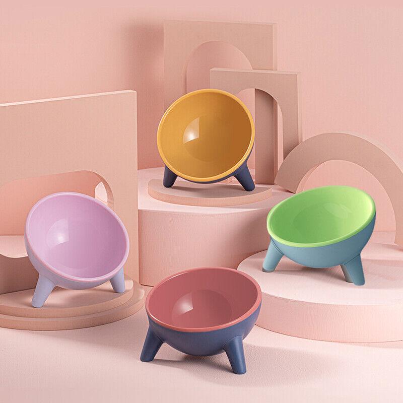 Raised Cat Bowl Pet Feeder Pet Bowl Elevated Dog Bowls 15° Tilted Pet Water Bowl-4