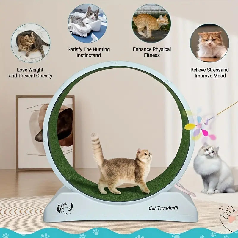 Pet Fitness Wheel - Interactive Treadmill for Cats and Dogs Grey-3