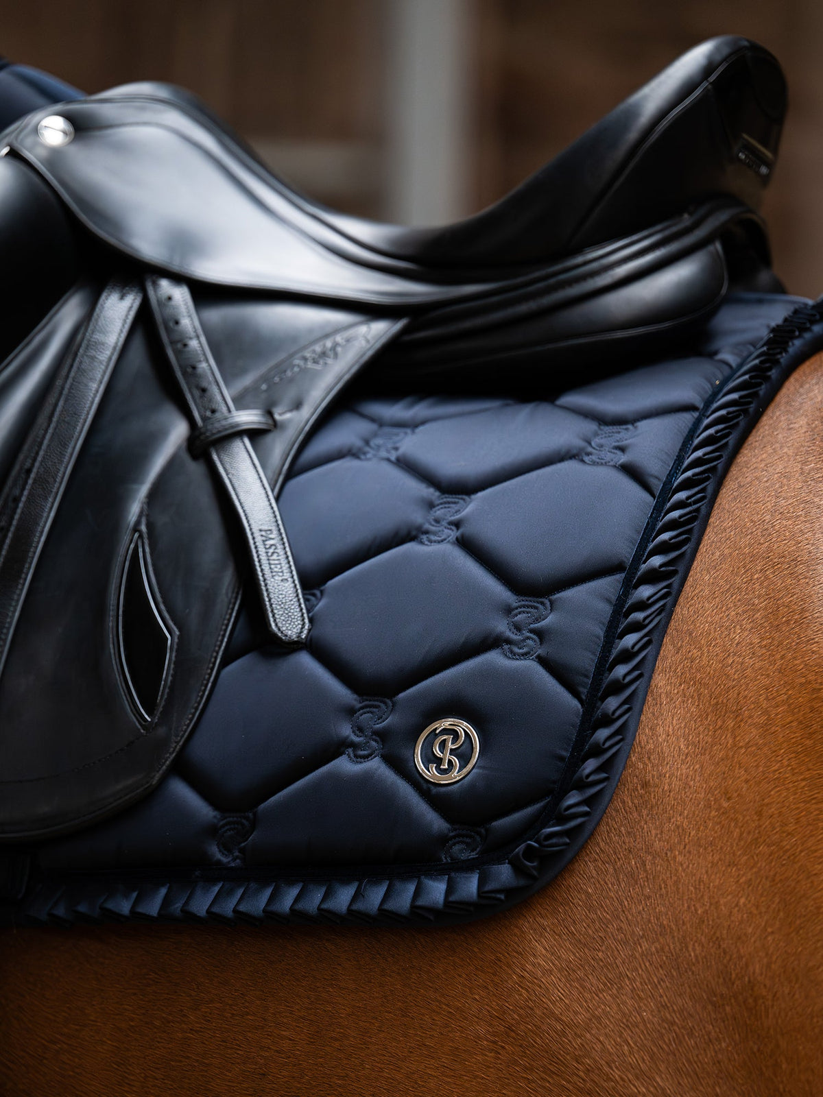 Saddle Pad Dressage Ruffle  - Navy