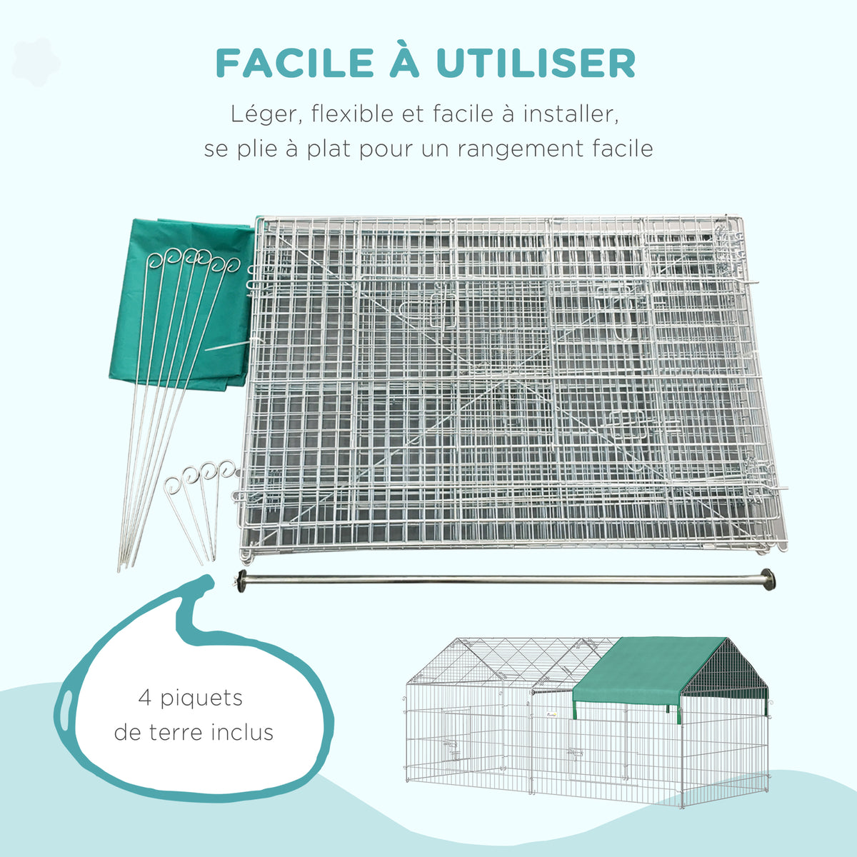 Durable and sturdy galvanized metal frame with a polyethylene cover