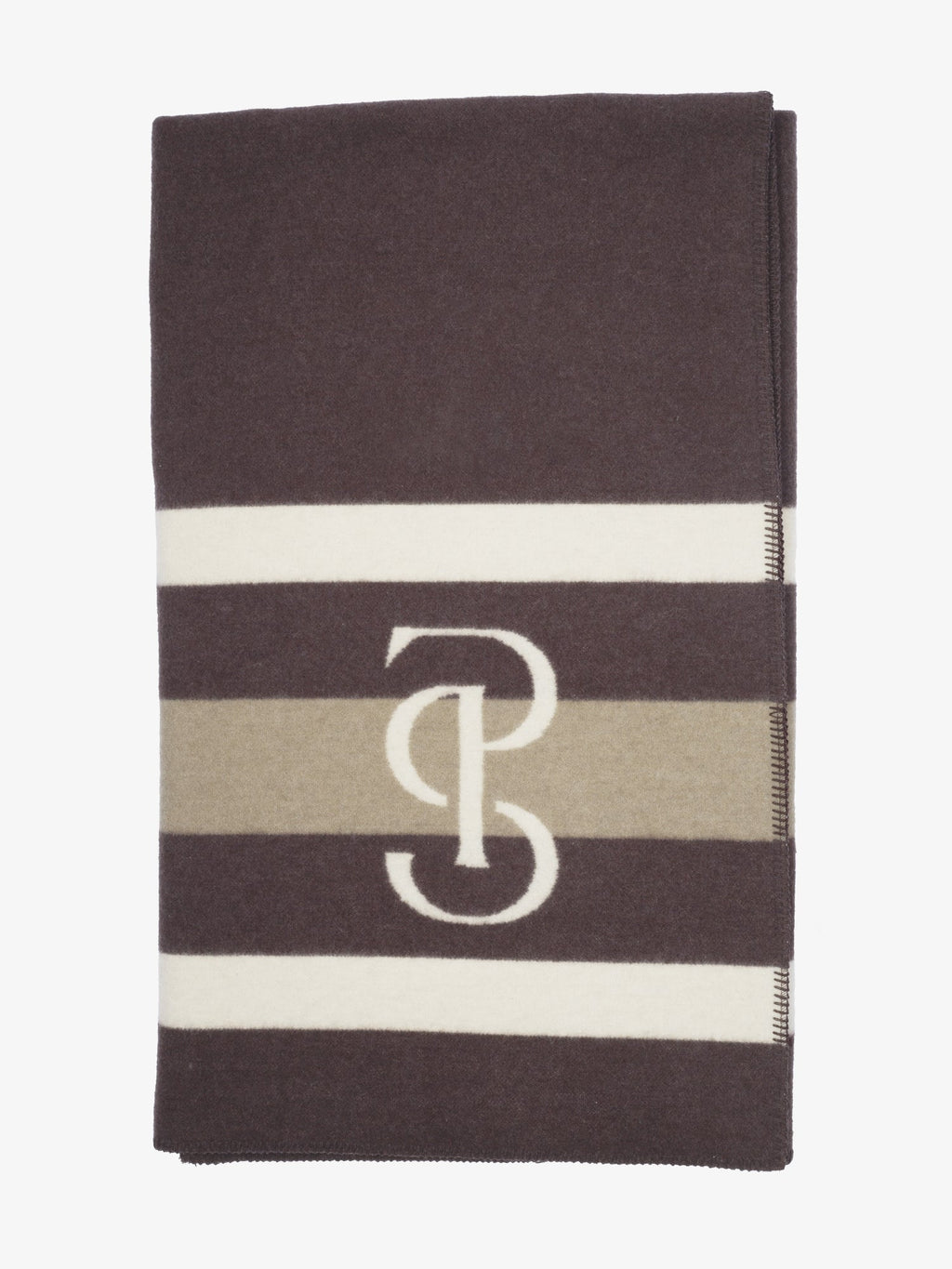 Striped Wool Blanket - Coffee