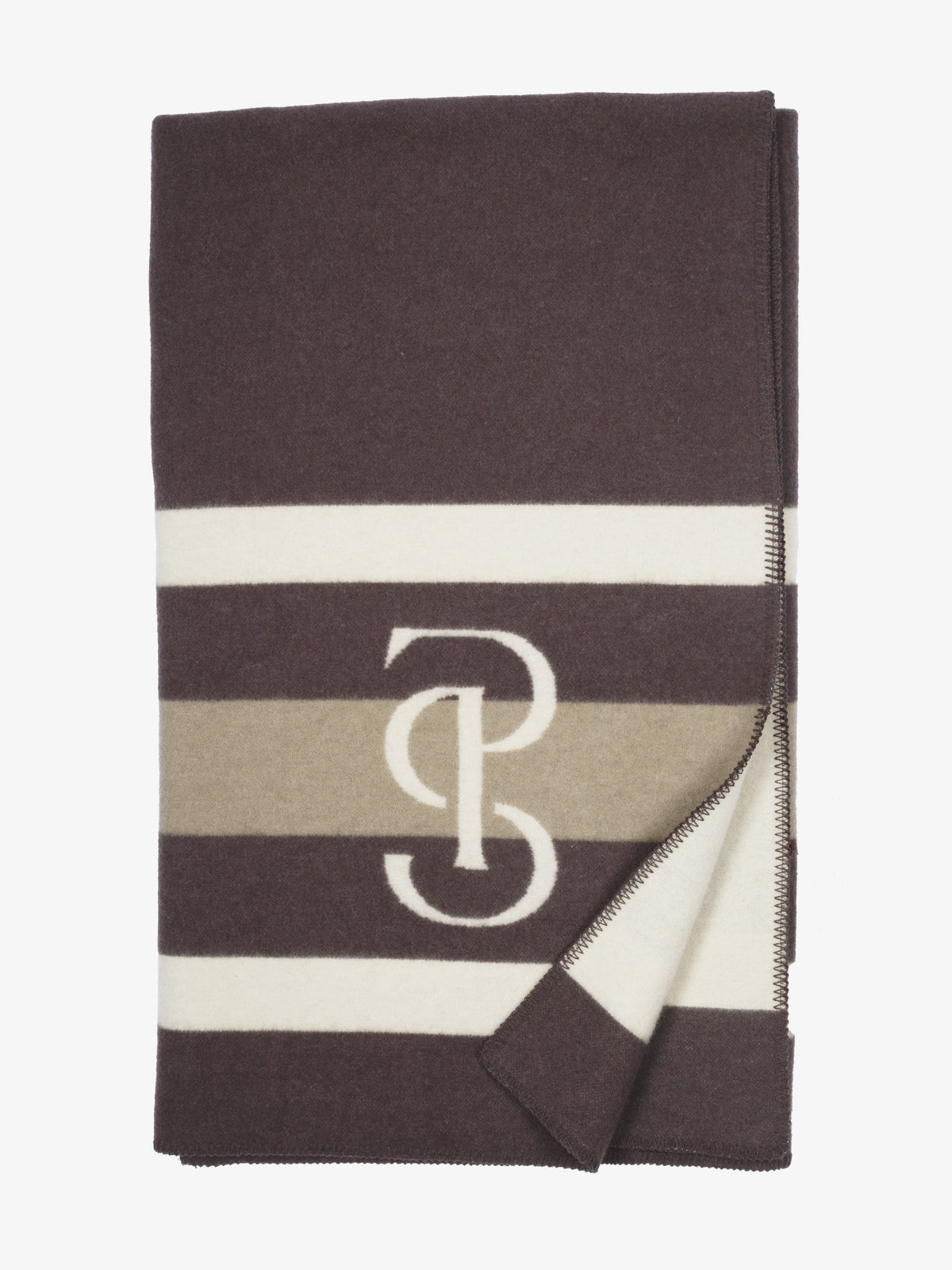 Striped Wool Blanket - Coffee