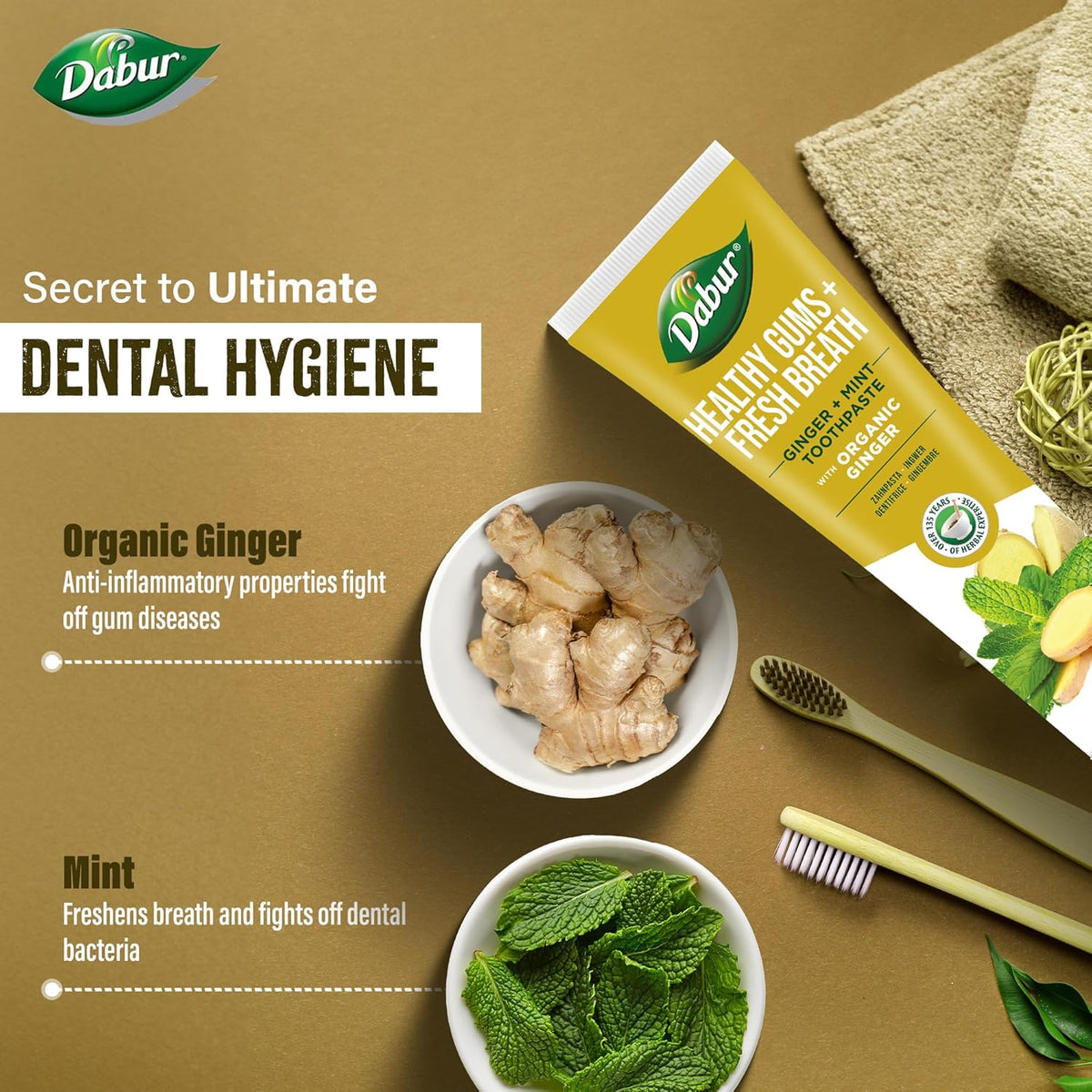 Dabur Healthy Gums Fresh Breath Ginger And Mint Toothpaste 100ml-2