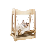Wooden Rocking Bed Cat Furniture - Double Layer Cat Hammock