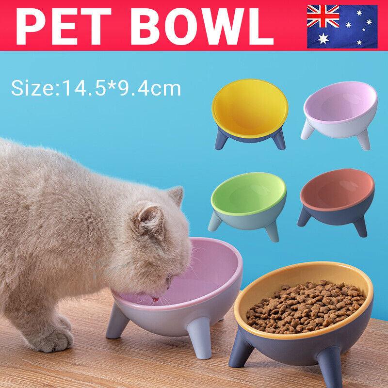 Raised Cat Bowl Pet Feeder Pet Bowl Elevated Dog Bowls 15° Tilted Pet Water Bowl-0
