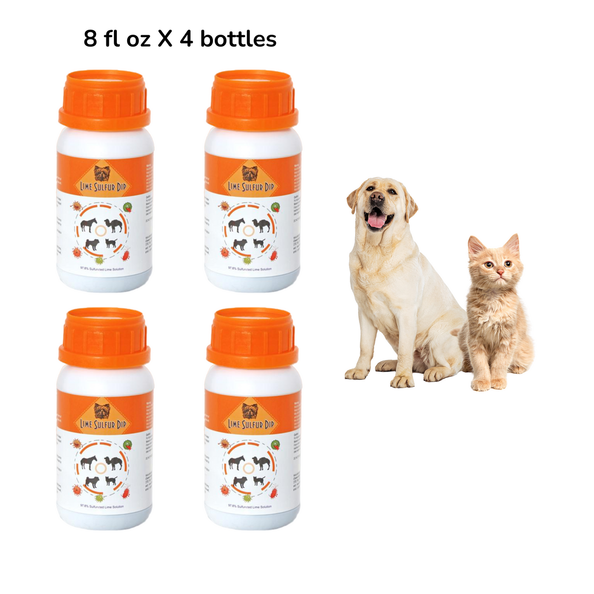 Lime Sulfur Dip – Concentrated Sulfur Solution for Itchy Skin, Mange, Ringworm & Dermatitis – Safe for Dogs, Cats, Horses, and Livestock-8