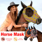 Mosquito Proof Horse Mask Printed Head Cover Large Size Protective for Outdoor