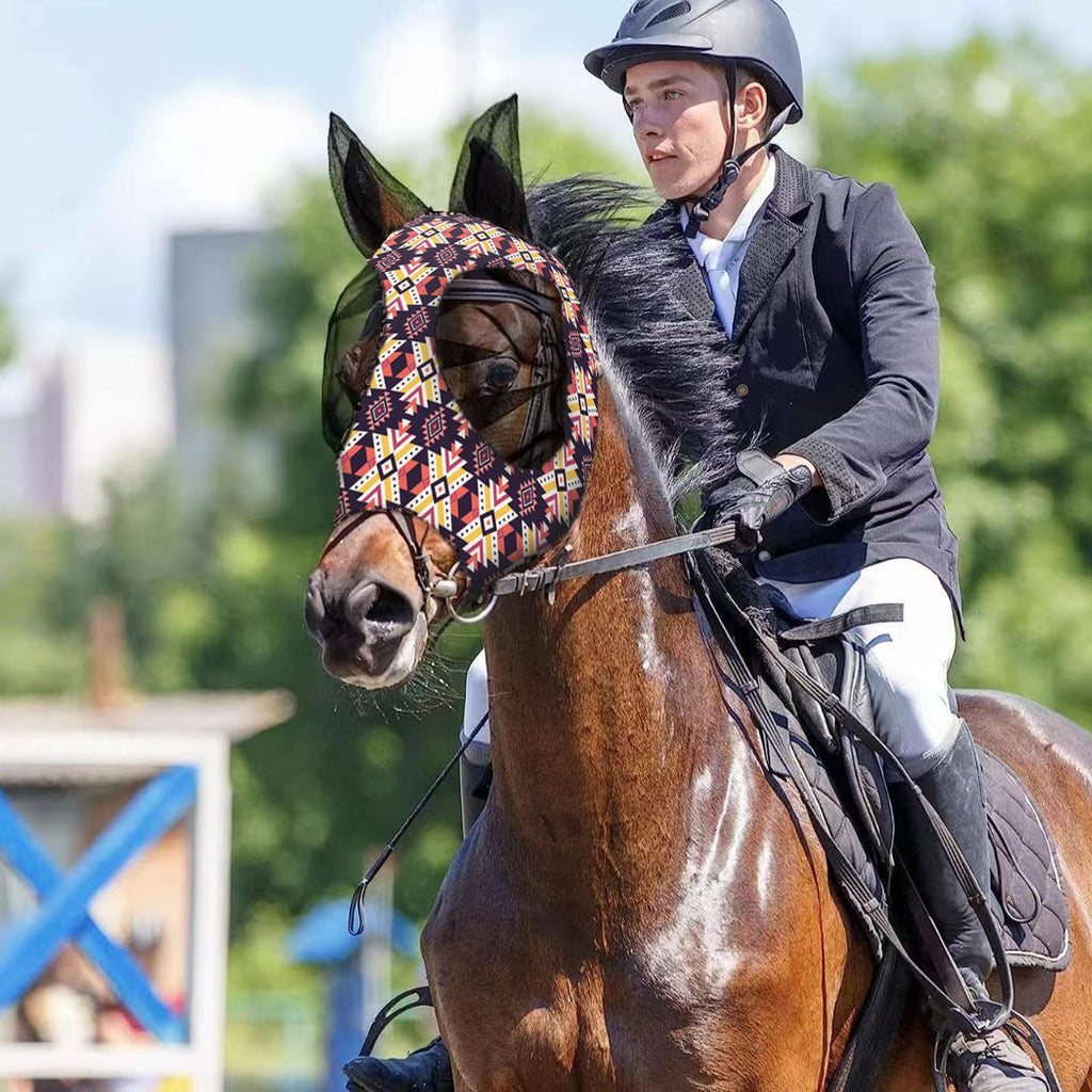 Mosquito Proof Horse Mask Printed Head Cover Large Size Protective for Outdoor