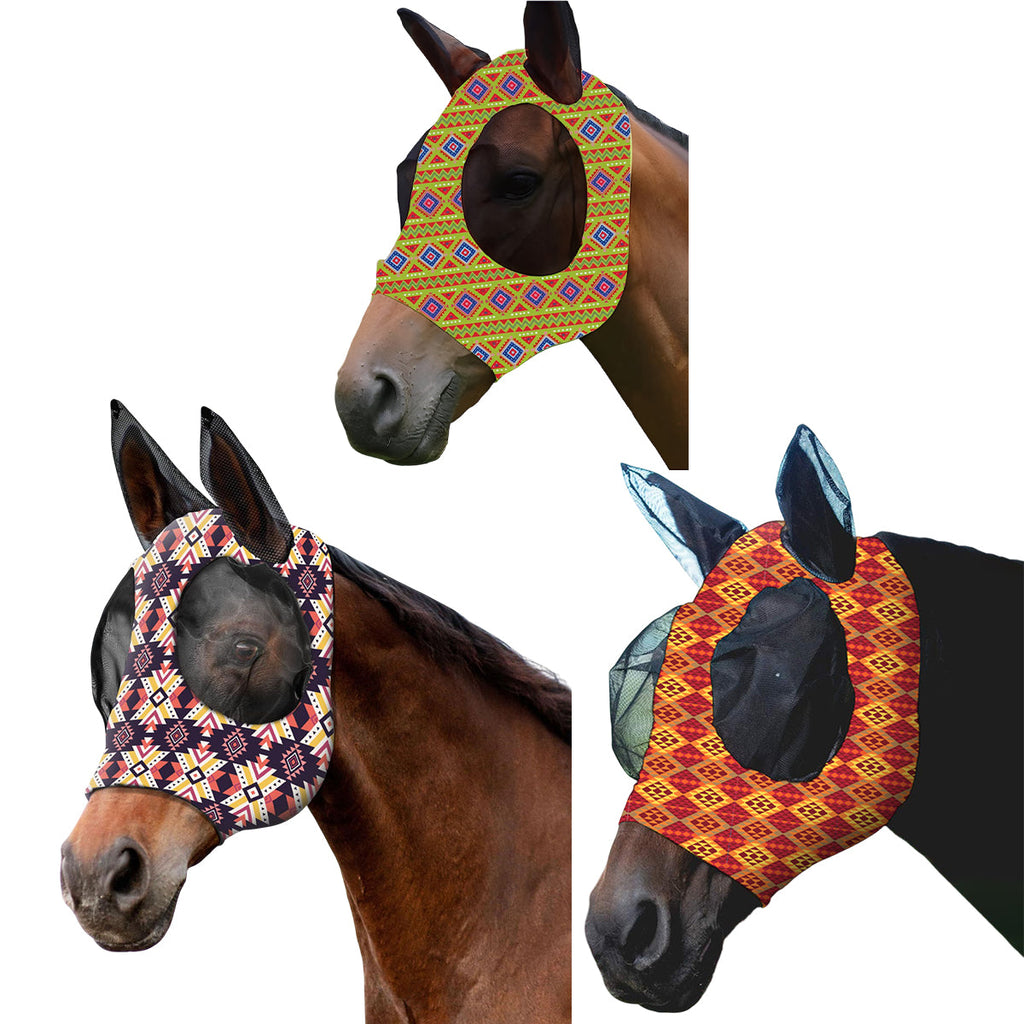 Mosquito Proof Horse Mask Printed Head Cover Large Size Protective for Outdoor