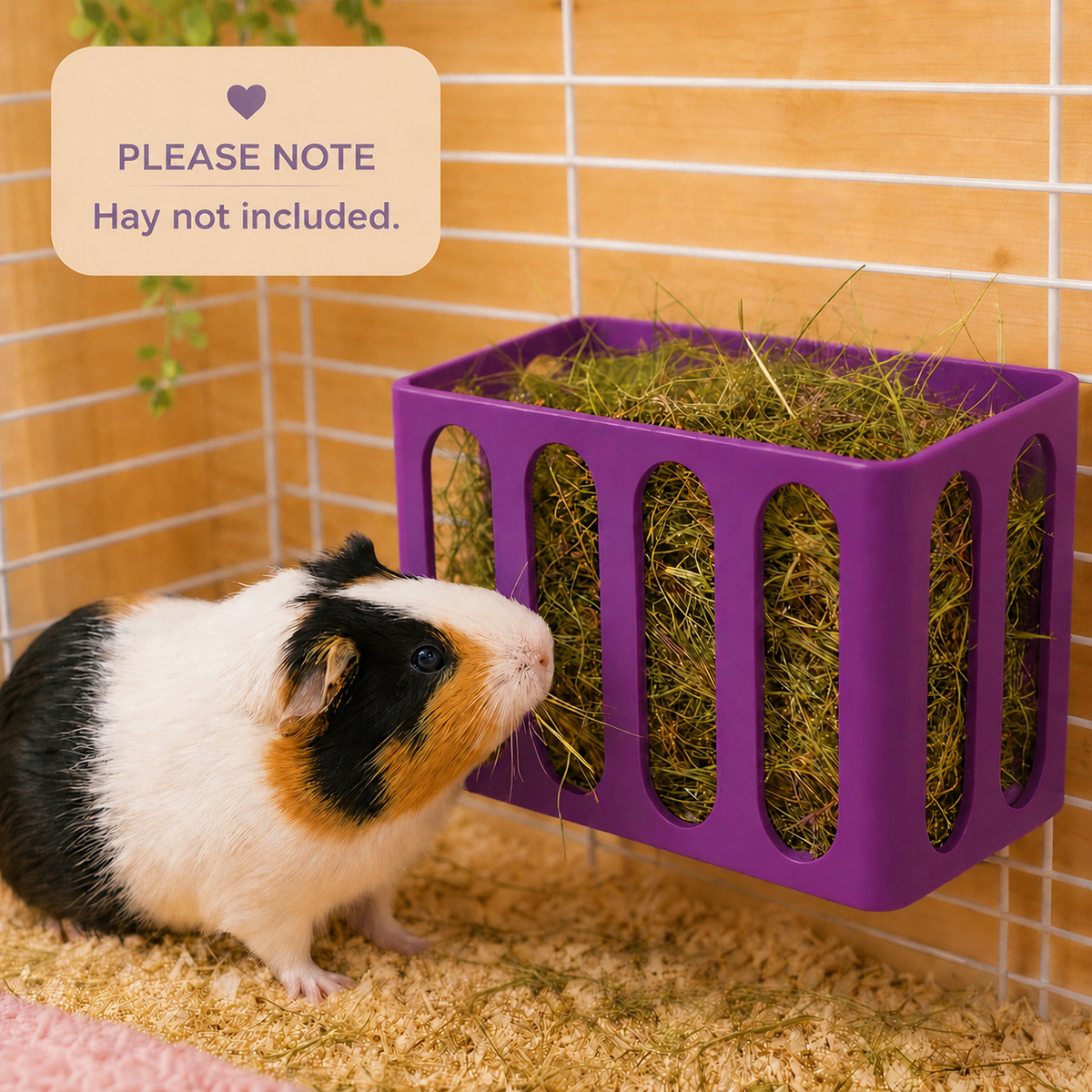 Guinea Pig & Rabbit Water Bottle Holder & Hay Rack – Electric Purple | Cage & Wall Mounted | Made in Britain