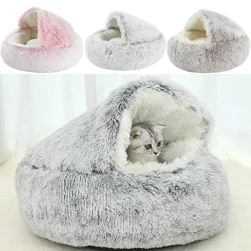 Cozy 2-in-1 Plush Cat Bed