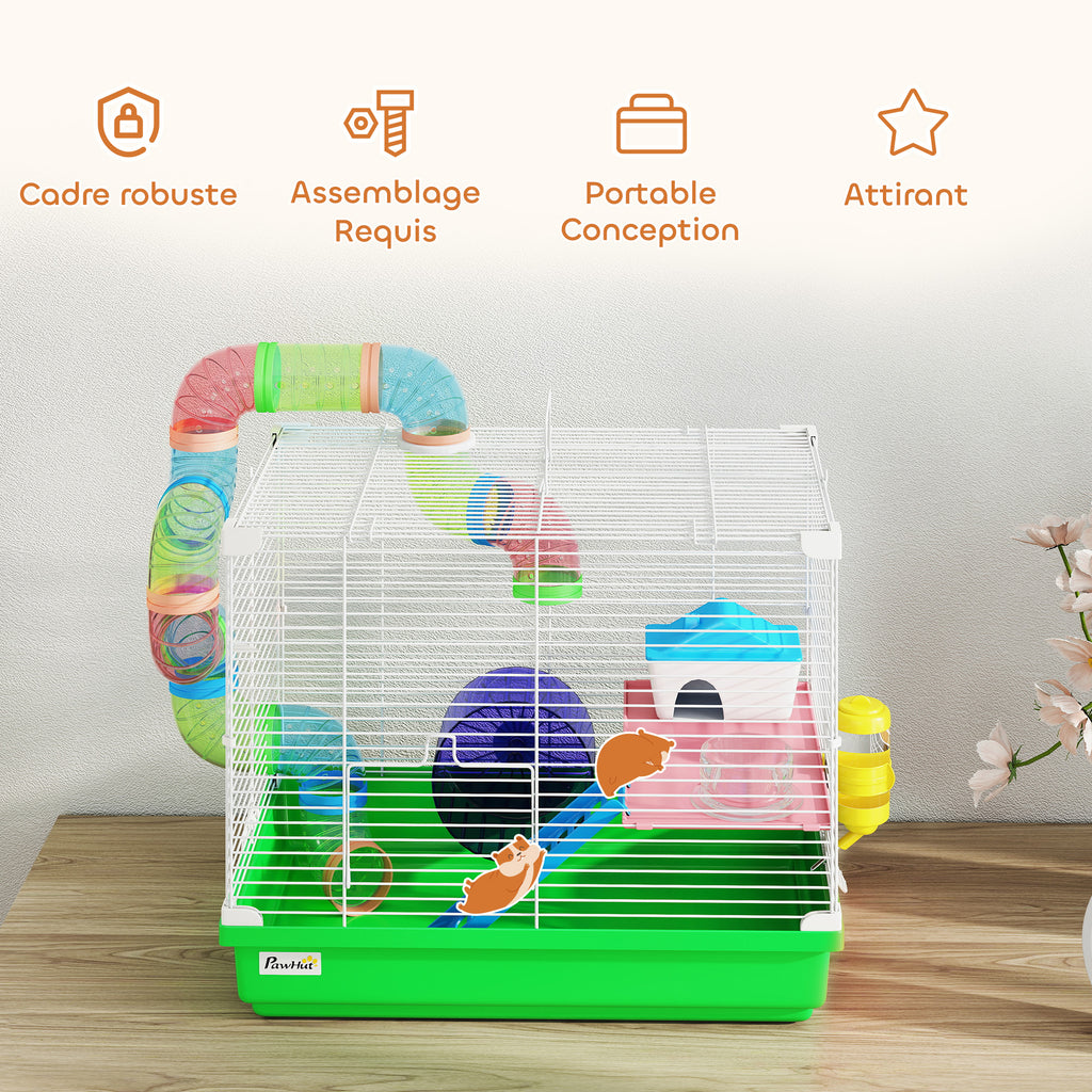 This superb cage for dwarf hamsters and gerbils offers an ideal habitat and play area for your small pet(s)