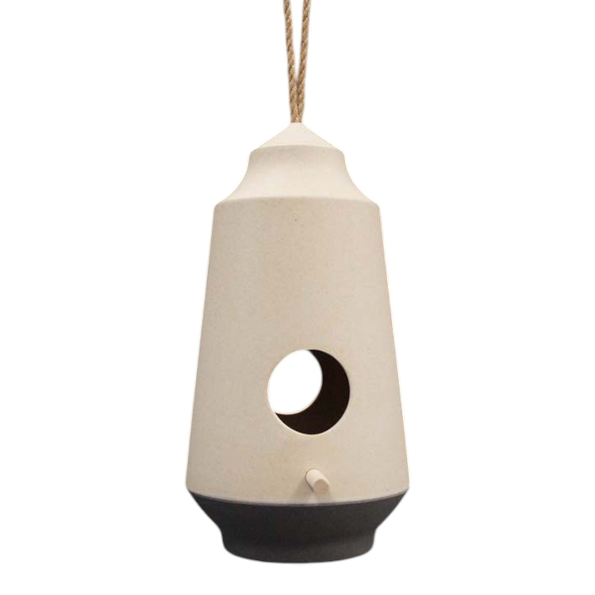 Earthy Natural/Anthracite Bamboo 2-Tone Hanging Birdhouse  Weight--0