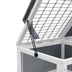 Small animal enclosure/cage for tortoises with 2 compartments and a lamp holder, 81 x 48 x 31.5 cm, grey