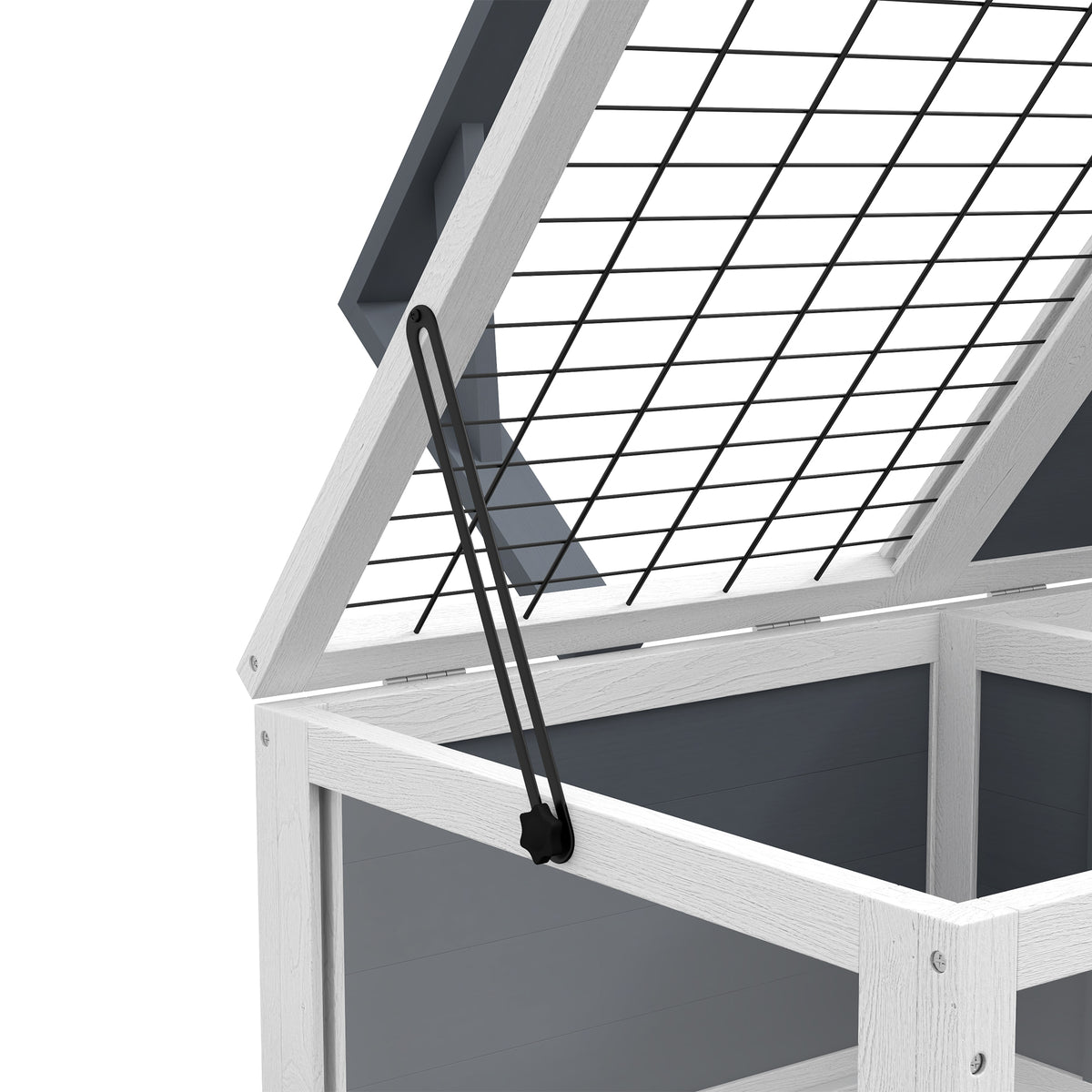 Small animal enclosure/cage for tortoises with 2 compartments and a lamp holder, 81 x 48 x 31.5 cm, grey