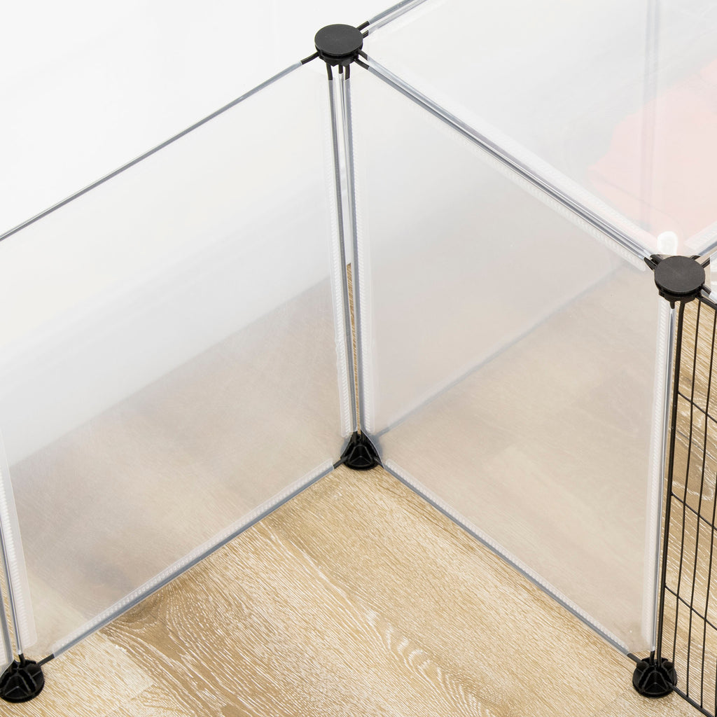 Set of 2 modular playpens for small animals, 40 panels, for rabbits, hamsters, puppies, pigs, 175 x 70 x 45 cm, white