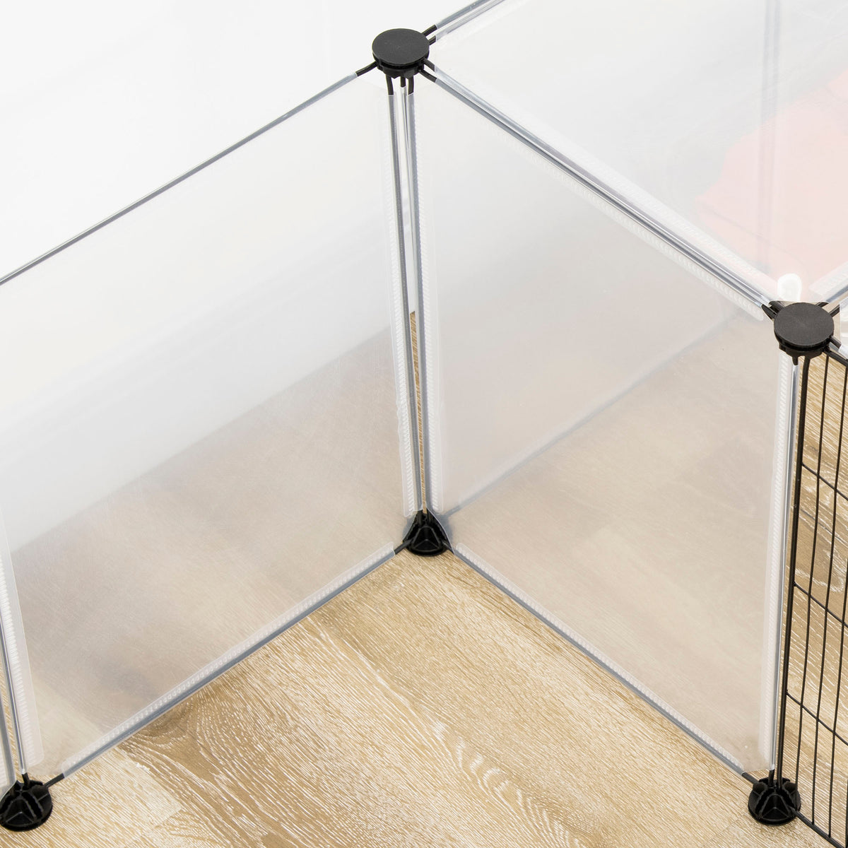 Set of 2 modular playpens for small animals, 40 panels, for rabbits, hamsters, puppies, pigs, 175 x 70 x 45 cm, white