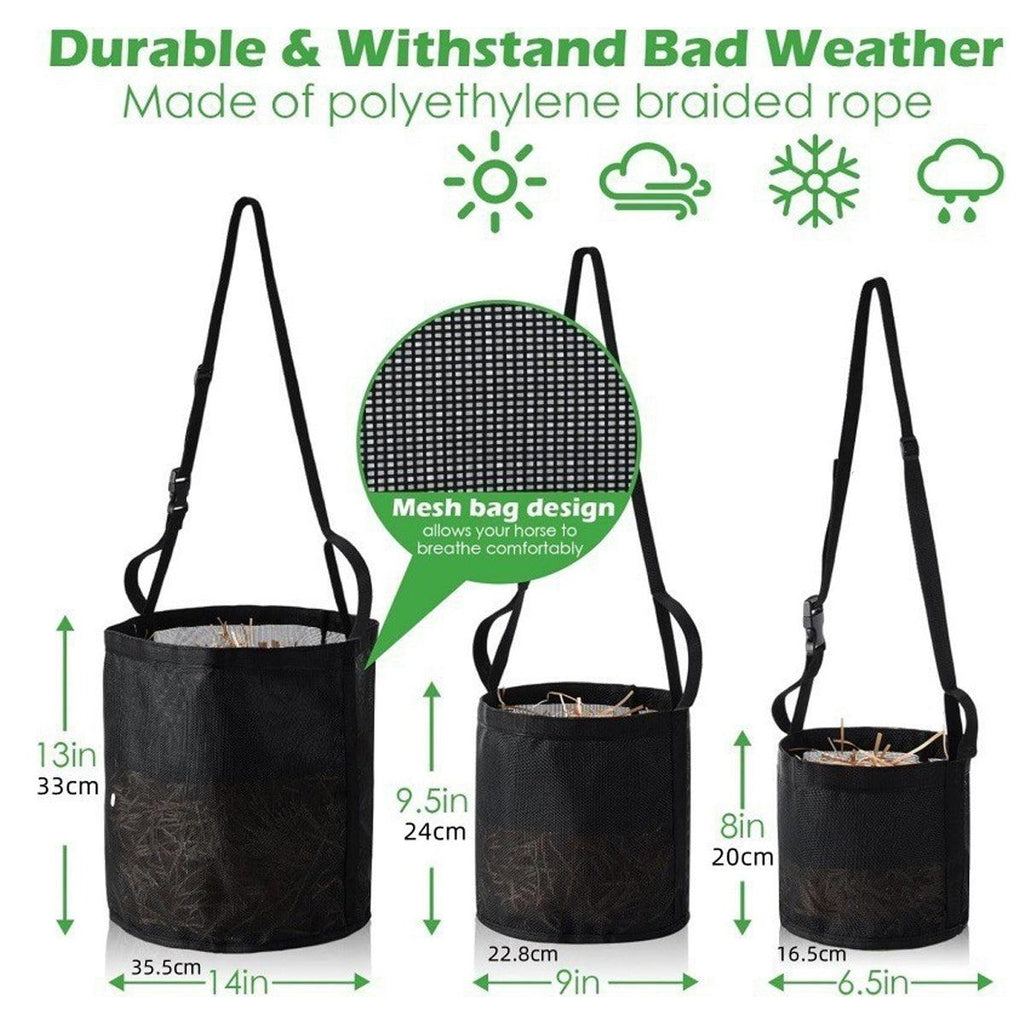 Horse Hay Feeding Bags Neck Mouth Feeding Bags for Horses Slow Feed Hay Storage