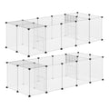 Set of 2 modular playpens for small animals, 40 panels, for rabbits, hamsters, puppies, pigs, 175 x 70 x 45 cm, white