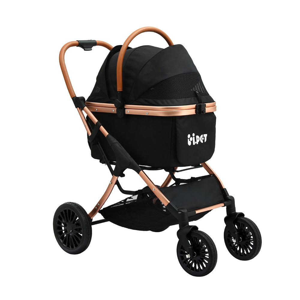 i.Pet Pet Dog Stroller Pram Large Cat Carrier Travel Pushchair Foldable 4 Wheels-0