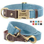 Personalized PU Leather Dog Collar and Leash-0