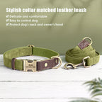 Personalized PU Leather Dog Collar and Leash-19