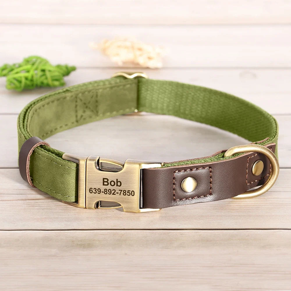Personalized PU Leather Dog Collar and Leash-24