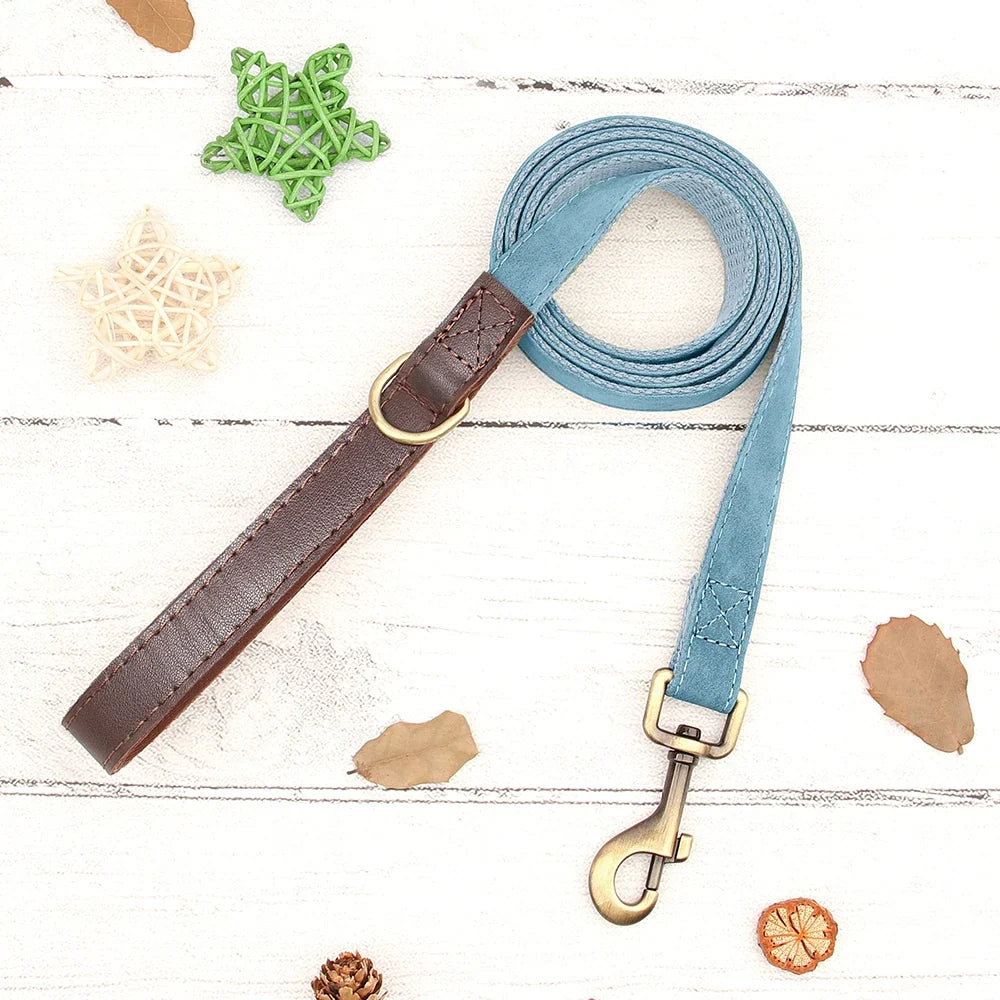 Personalized PU Leather Dog Collar and Leash-9