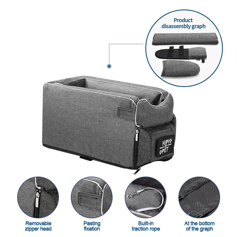 Portable Cat Dog Bed Travel Central Control Car Safety Pet Seat Transport Dog Carrier Protector For Small Dog Chihuahua Teddy-4