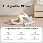 Smart Pet Grooming Dryer with Adjustable Speed Temperature and Replaceable Nozzles for Quick Drying and Loose Hair Removal After Bathing for Cats and Dogs at Home (Single Blow Pet Dryer)-0