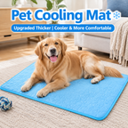 Cooling Pet Mat with Breathable Ice Silk Surface and Thick High-Elastic Foam for Dogs and Cats to Rest on Floors and Sofas During Hot Weather (Blue, S)-0