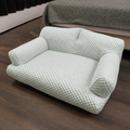 Cooling Pet Sofa Bed for Cats and Dogs, Breathable Ice Silk Bean Fabric with Supportive Edges, Removable Washable Cover, Non-Slip Bottom, Ideal for Summer Lounging in Living Rooms and Bedrooms (Light Green, 2XL)-0