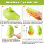 Cat Steam Brush - Steam Brush for Cats - Steam Cat Brush - 3 in 1 Pet Brush - Cat Steam Brush for Shedding