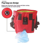 Red Treat Bag with Training for Dogs, Pet Treat Bag with Waist Belt Shoulder Strap Poop Bag Dispenser（14cm * 18cm * 6cm）-1