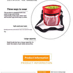 Red Treat Bag with Training for Dogs, Pet Treat Bag with Waist Belt Shoulder Strap Poop Bag Dispenser（14cm * 18cm * 6cm）-2