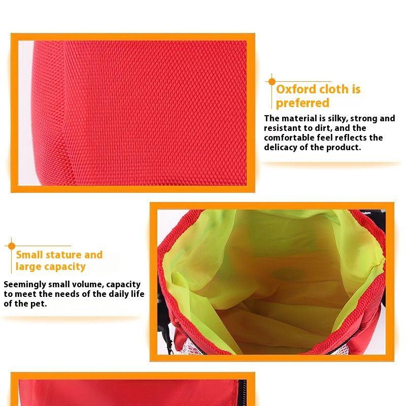 Red Treat Bag with Training for Dogs, Pet Treat Bag with Waist Belt Shoulder Strap Poop Bag Dispenser（14cm * 18cm * 6cm）-3