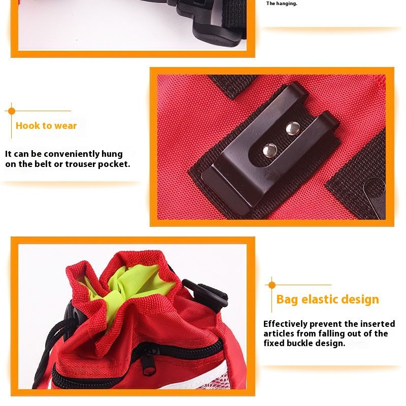 Red Treat Bag with Training for Dogs, Pet Treat Bag with Waist Belt Shoulder Strap Poop Bag Dispenser（14cm * 18cm * 6cm）-4
