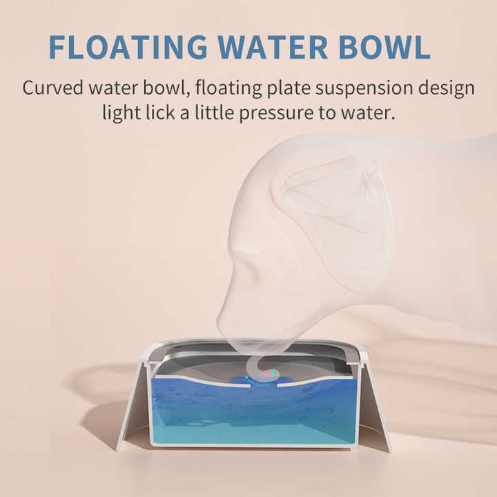 NNEDSZ Pink Anti-Spill Floating Pet Water Bowl for Dogs and Cats - 1L Capacity, Splash-Proof and Anti-Wet Mouth Design-4