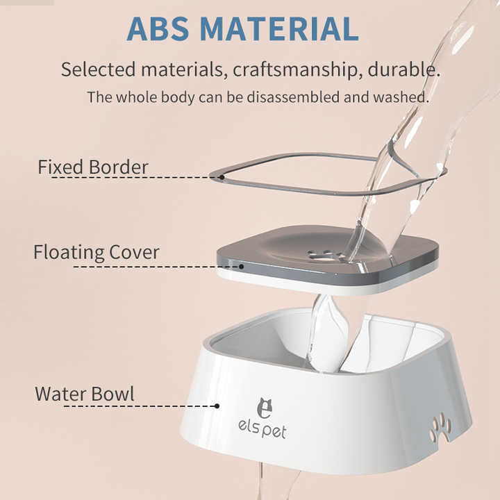 NNEDSZ Blue Anti-Spill Floating Pet Water Bowl for Dogs and Cats - 1L Capacity, Splash-Proof and Anti-Wet Mouth Design-3